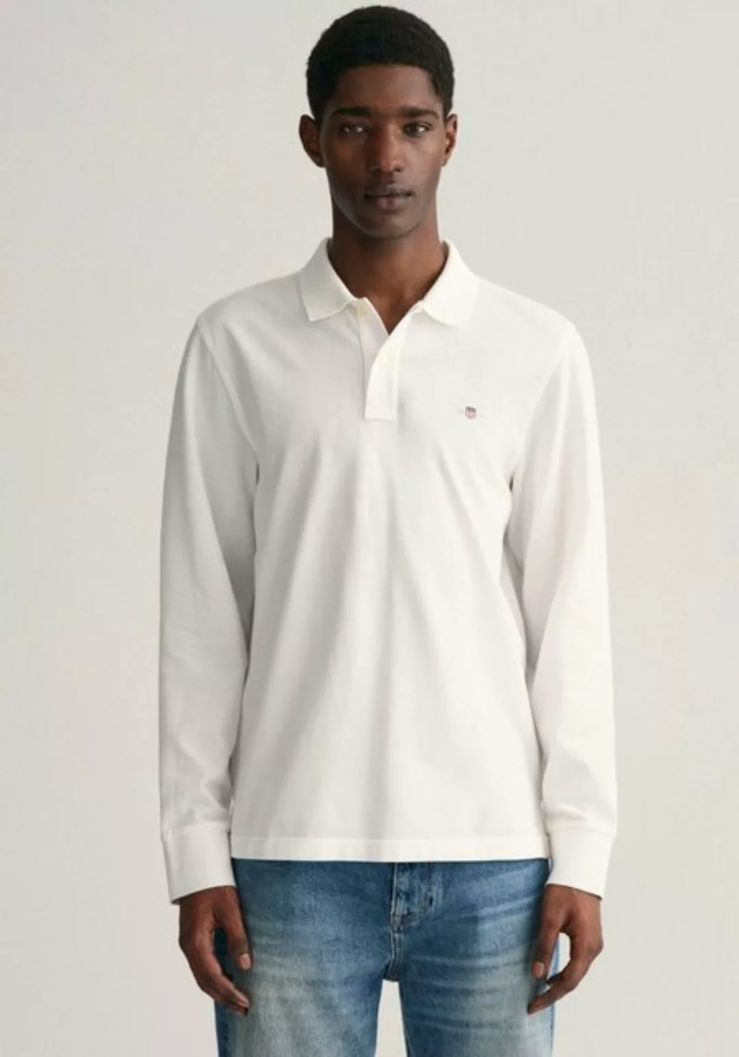 Gant Poloshirt REG SHIELD LS PIQUE RUGGER mit Logotickerei auf der Brust günstig online kaufen