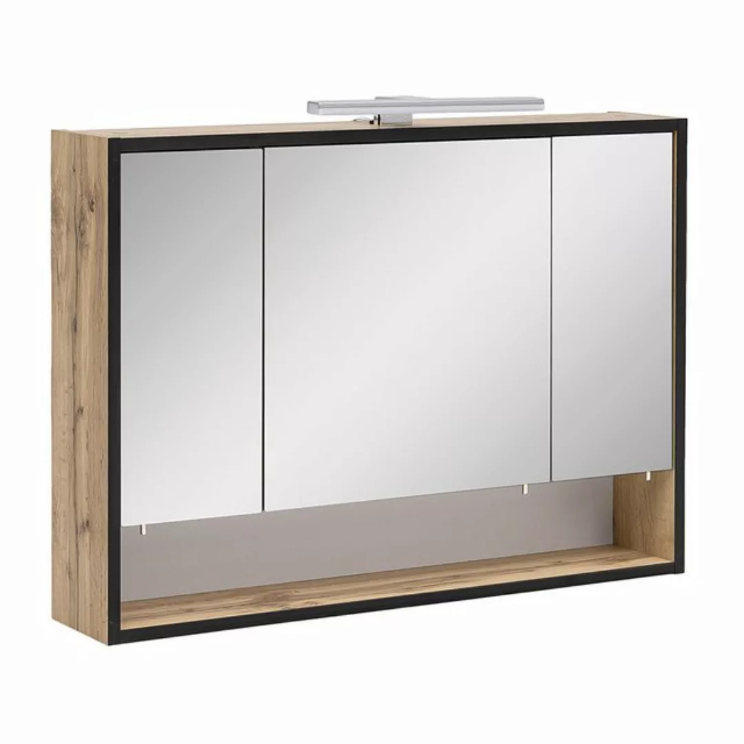 Lomadox Spiegelschrank MARLOW-04 Badezimmer in Eiche-Landhaus B/H/T ca. 80/ günstig online kaufen
