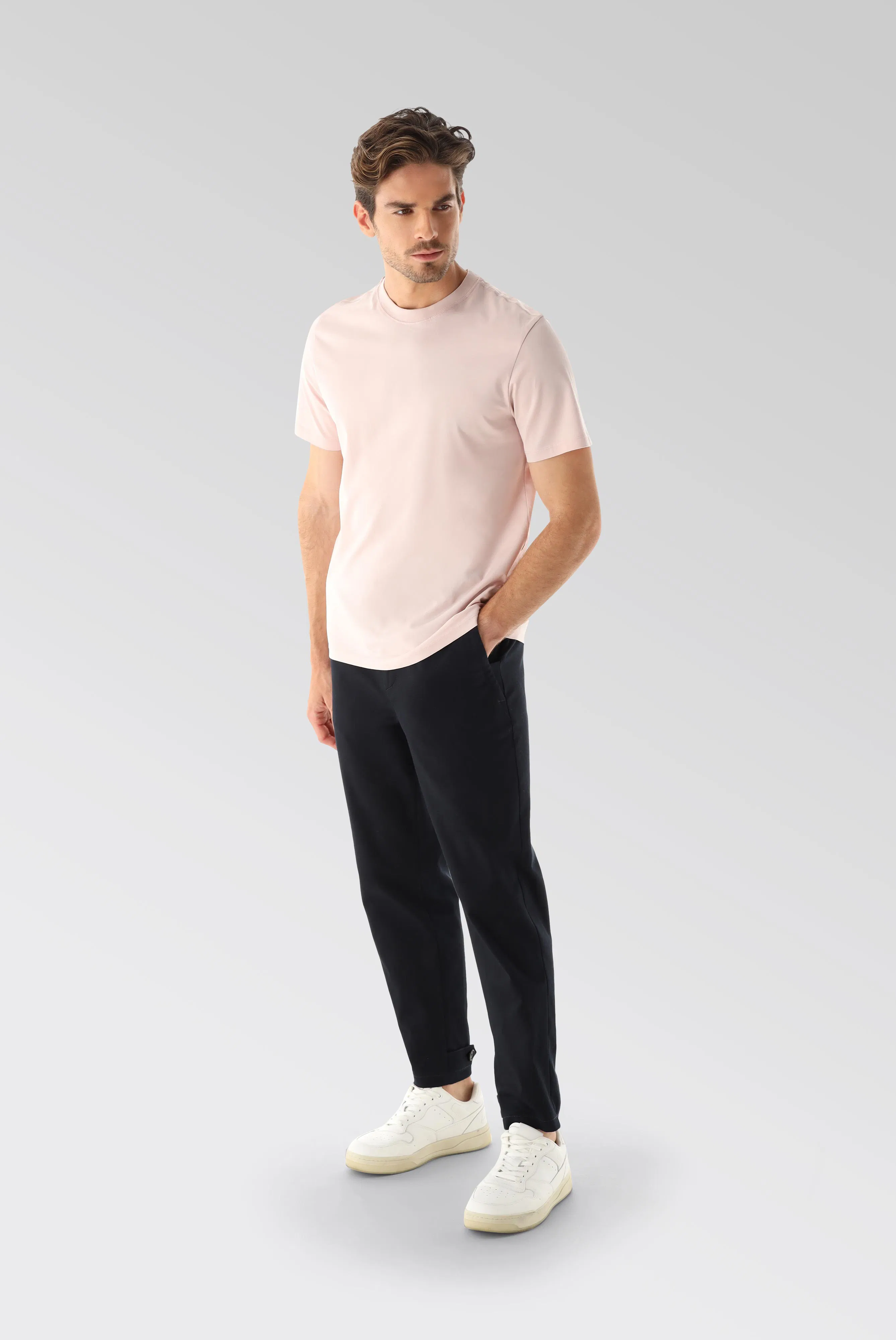 Rundhals Jersey T-Shirt Relaxed Fit günstig online kaufen