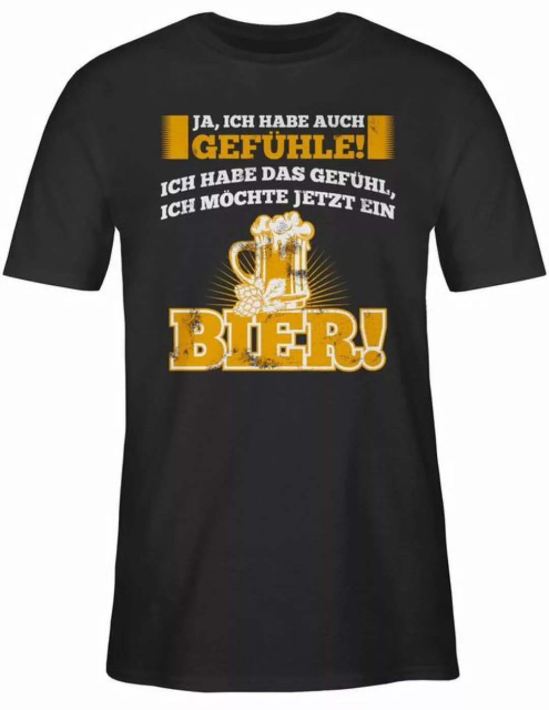 Shirtracer T-Shirt Ja ich habe auch Gefühle - Bier Sprüche Statement mit Sp günstig online kaufen