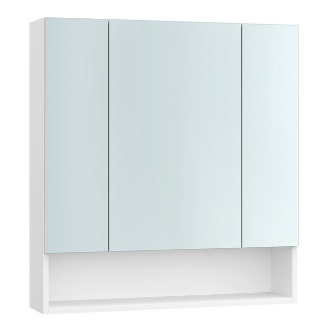 VASAGLE Spiegelschrank Badezimmerschrank mit 3 Türen, offenes Fach, verstel günstig online kaufen