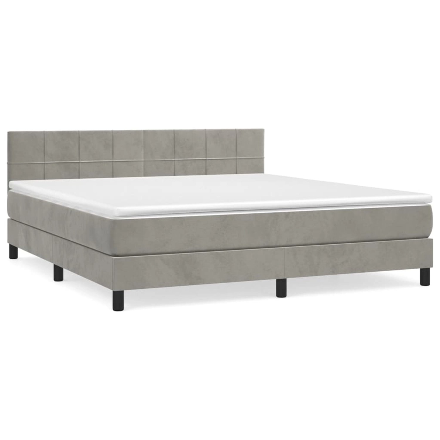 vidaXL Boxspringbett mit Matratze Hellgrau 180x200 cm Samt1377844 günstig online kaufen