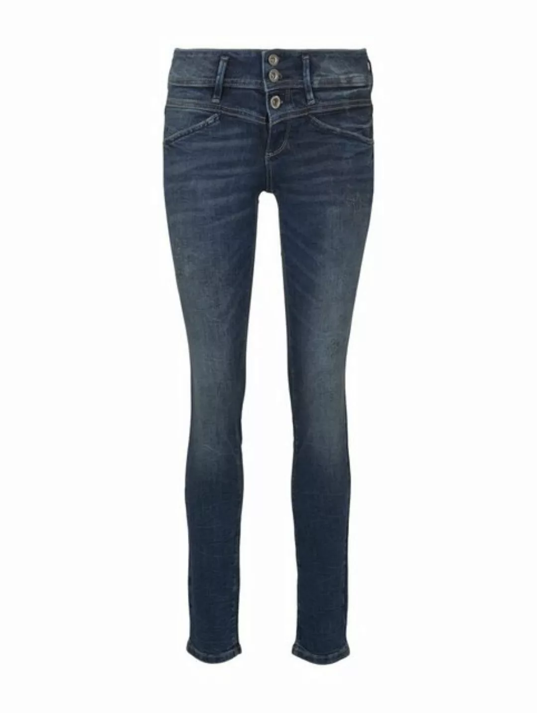 Tom Tailor Damen Jeans ALEXA - Sllim Fit - Blau - Random Bleached Blue Deni günstig online kaufen