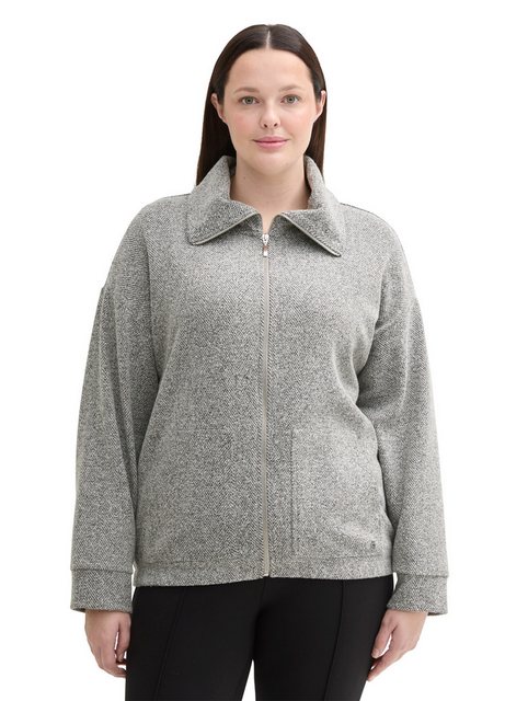 TOM TAILOR PLUS Sweatjacke Plus Size - Sweatjacke mit Stehkragen günstig online kaufen