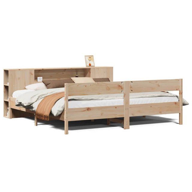 vidaXL Bett, Massivholzbett mit Regal ohne Matratze 200x200 cm Kiefer günstig online kaufen