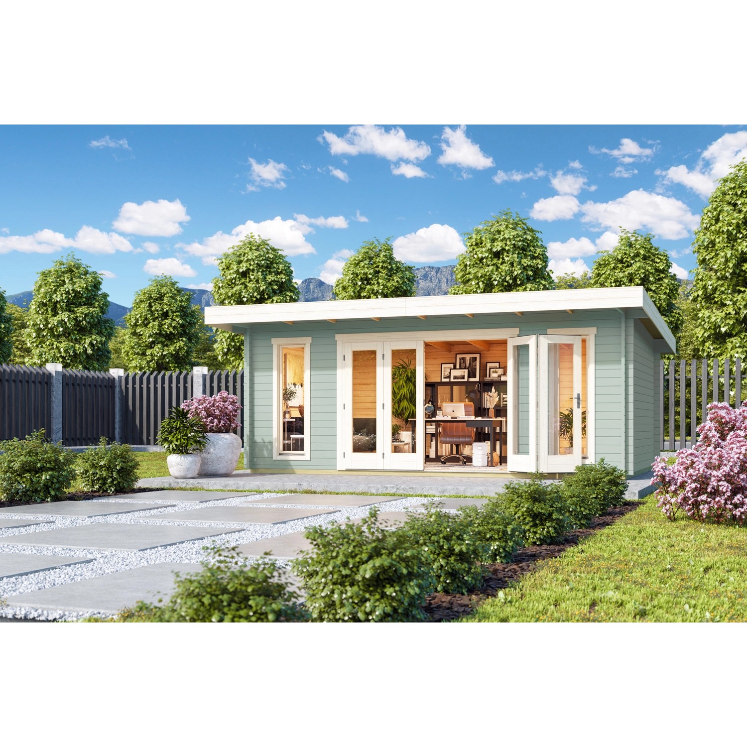 Lasita Maja Gartenhaus Sussex 2 Gletschergrün 570 cm x 360 cm günstig online kaufen