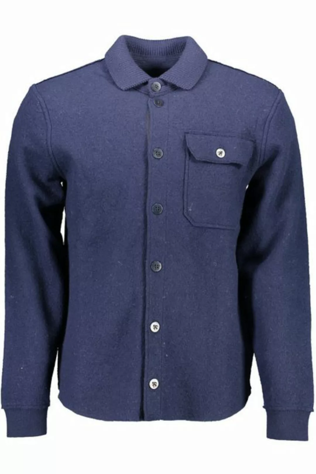 Gant Strickpullover Eleganter Herren Cardigan Blau mit Knöpfen und Tasche günstig online kaufen