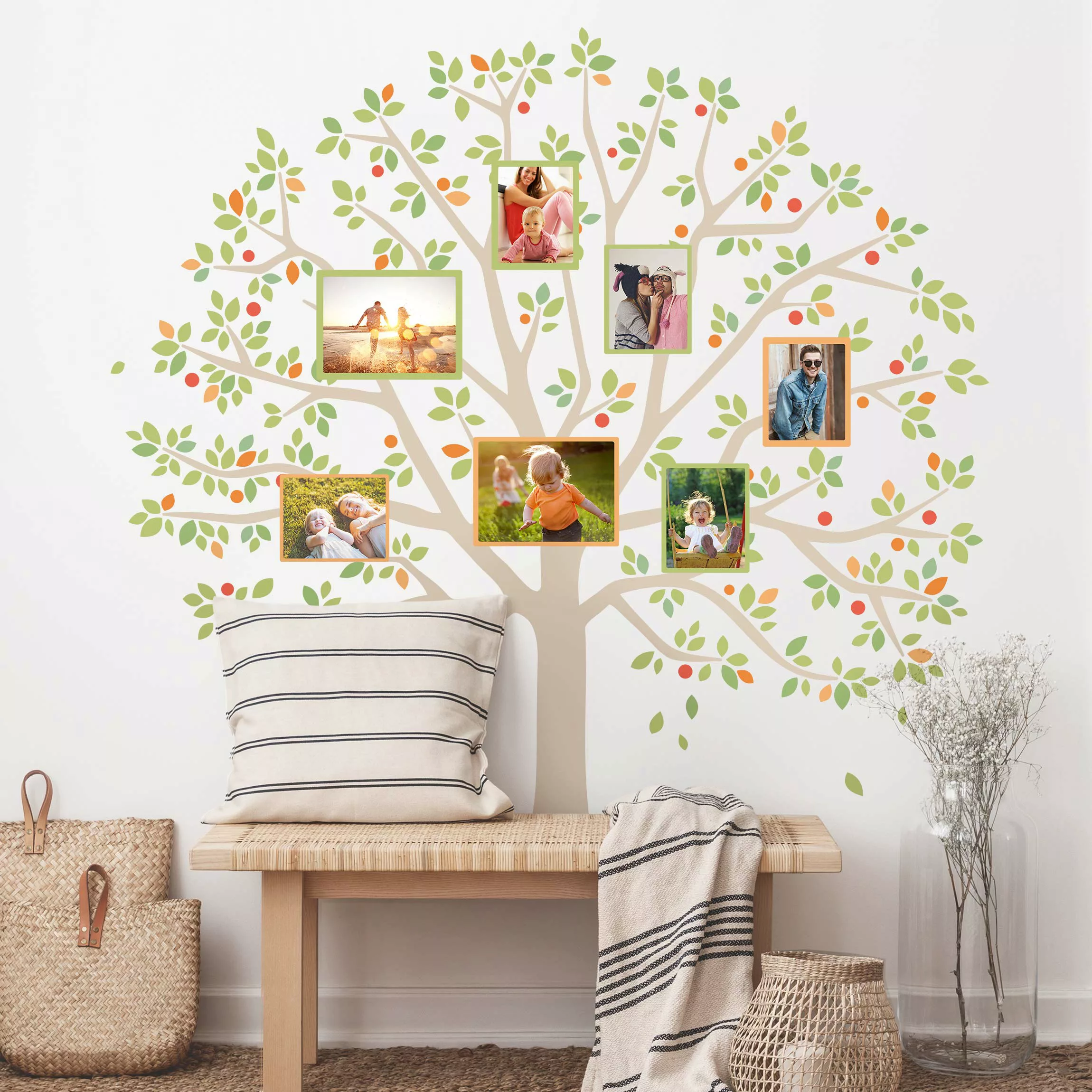 Wandtattoo Kinderzimmer Fotobaum Grün günstig online kaufen