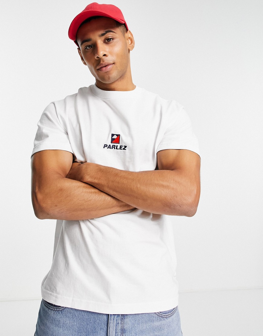 Parlez – Gruen – T-Shirt in Weiß mit Logo günstig online kaufen