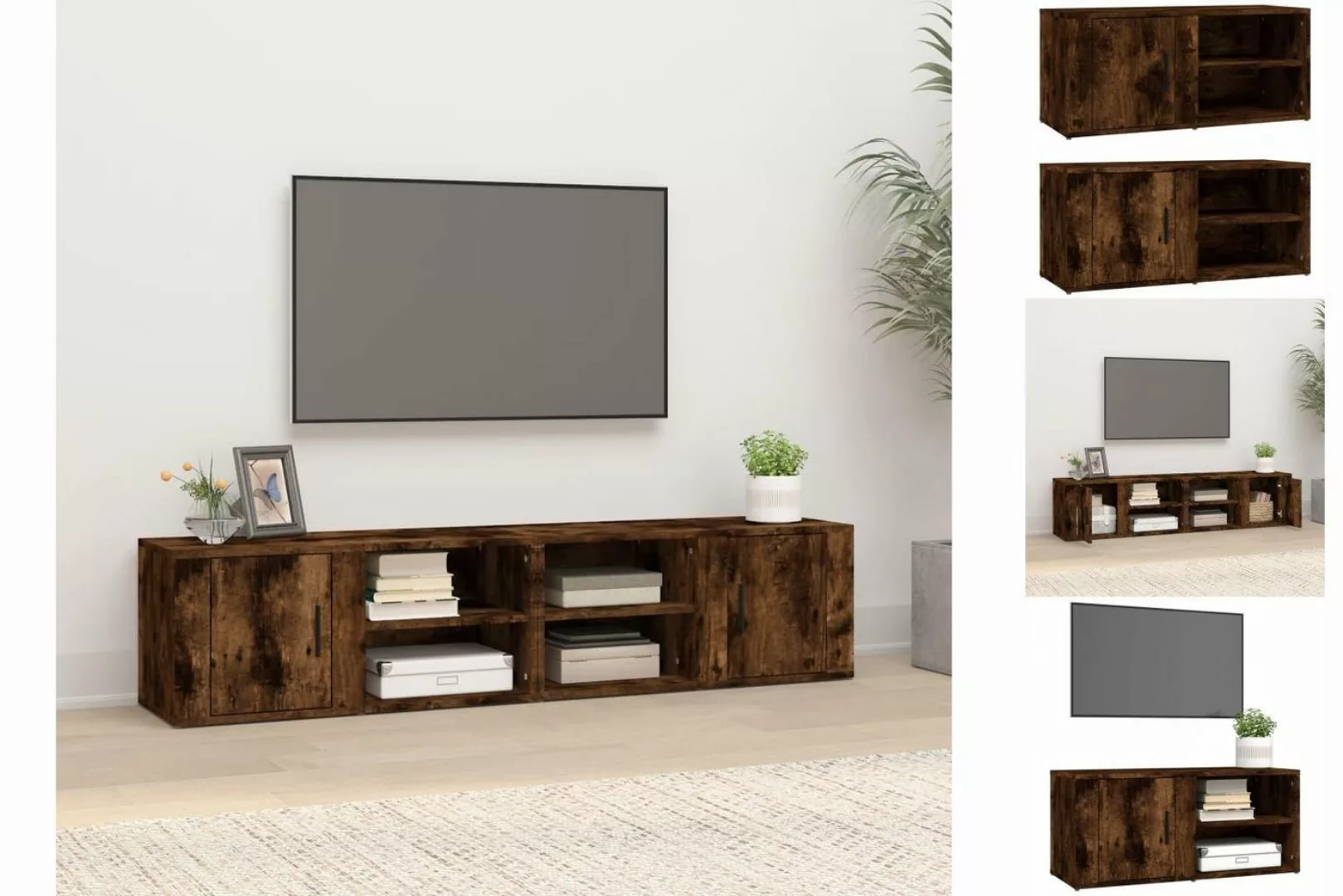 vidaXL TV-Schrank TV-Schränke 2 Stk Räuchereiche 80x31,5x36 cm Spanplatte T günstig online kaufen