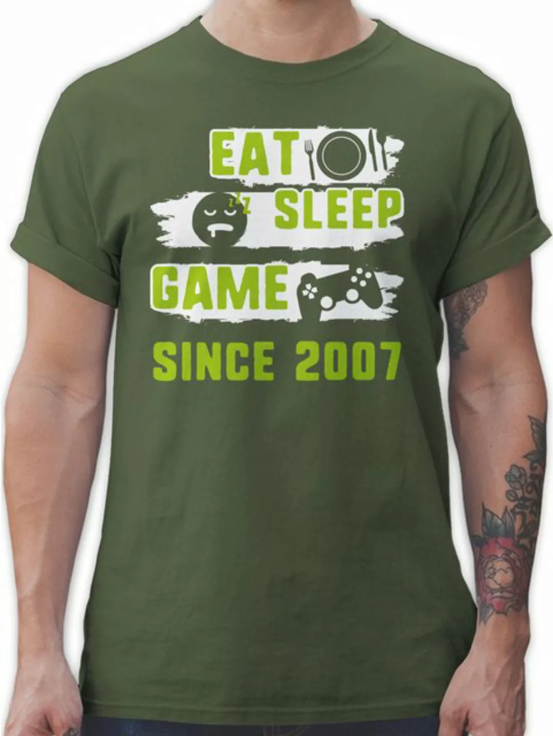 Shirtracer T-Shirt Eat Sleep Game Since 2007 Achtzehn 18. Geburtstag günstig online kaufen