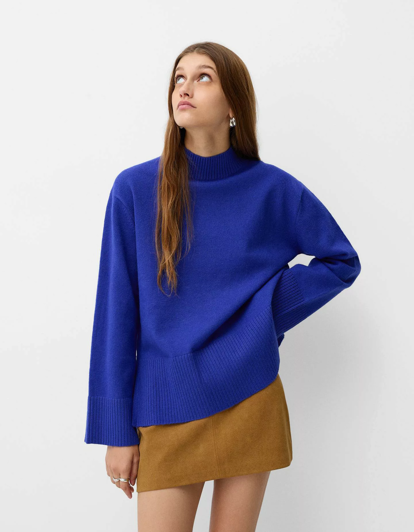 Bershka Rollkragenpullover Damen Xs Blau günstig online kaufen