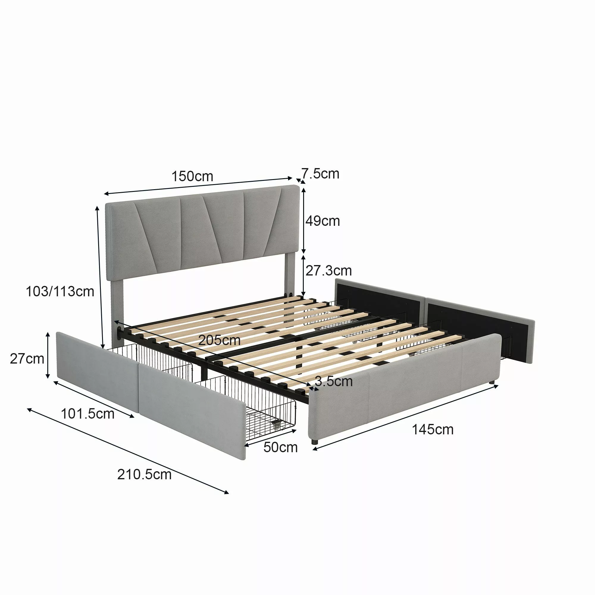 TavilaEcon Polsterbett Doppelbett Jugendbett Plattform Bett günstig online kaufen