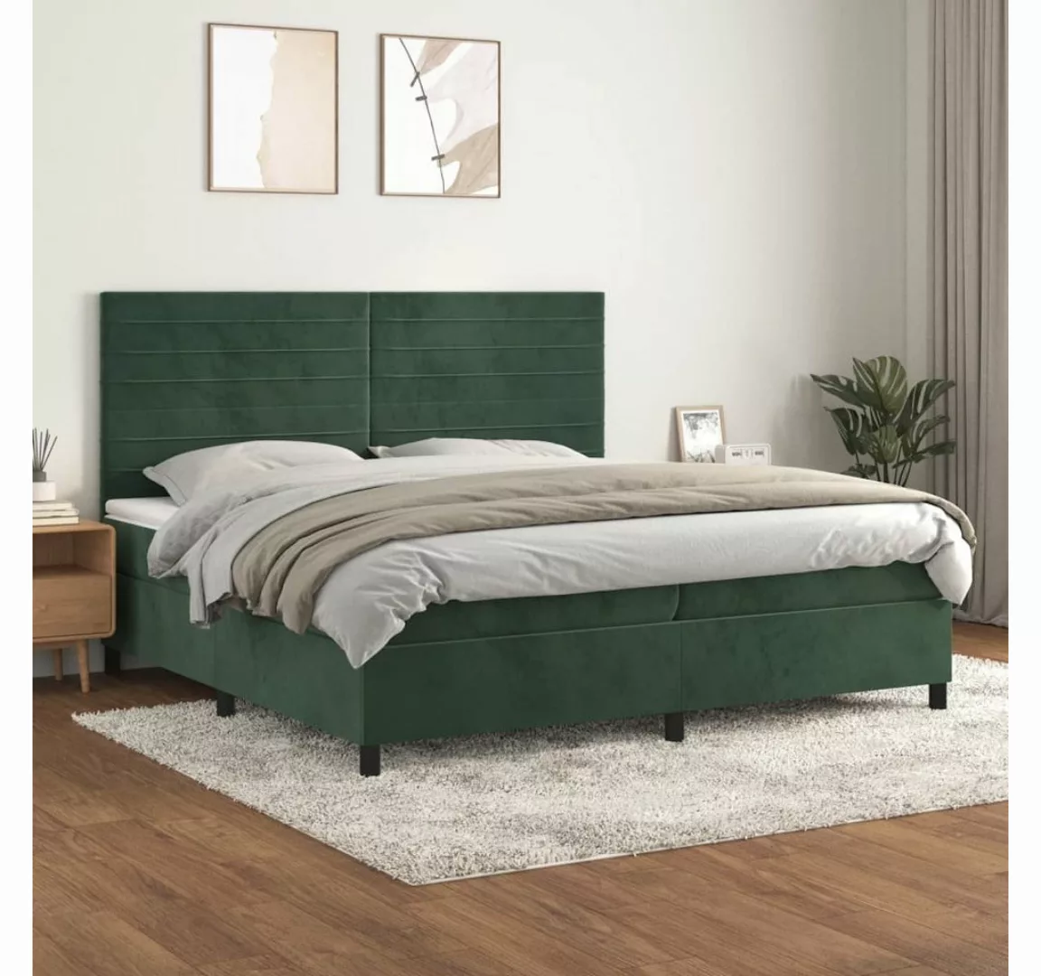 vidaXL Boxspringbett Bett Boxspringbett mit Matratze komplett Samt (200 x 2 günstig online kaufen