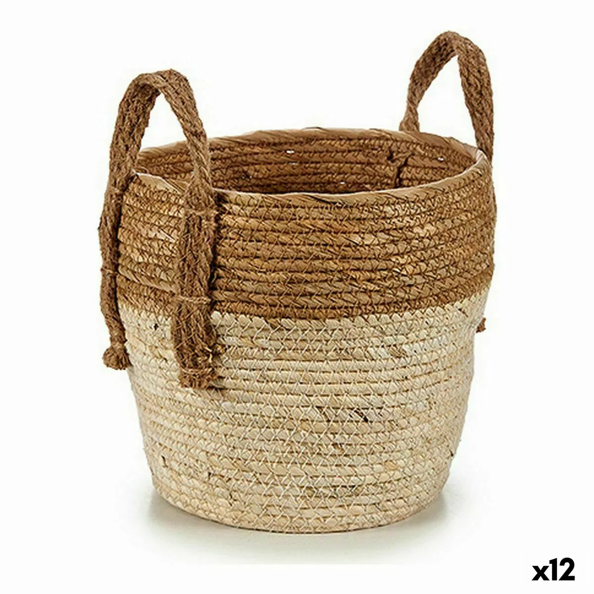 Blumentopf Braun 7 L Natürlich Stroh (33 X 30 X 22 Cm) (12 Stück) günstig online kaufen