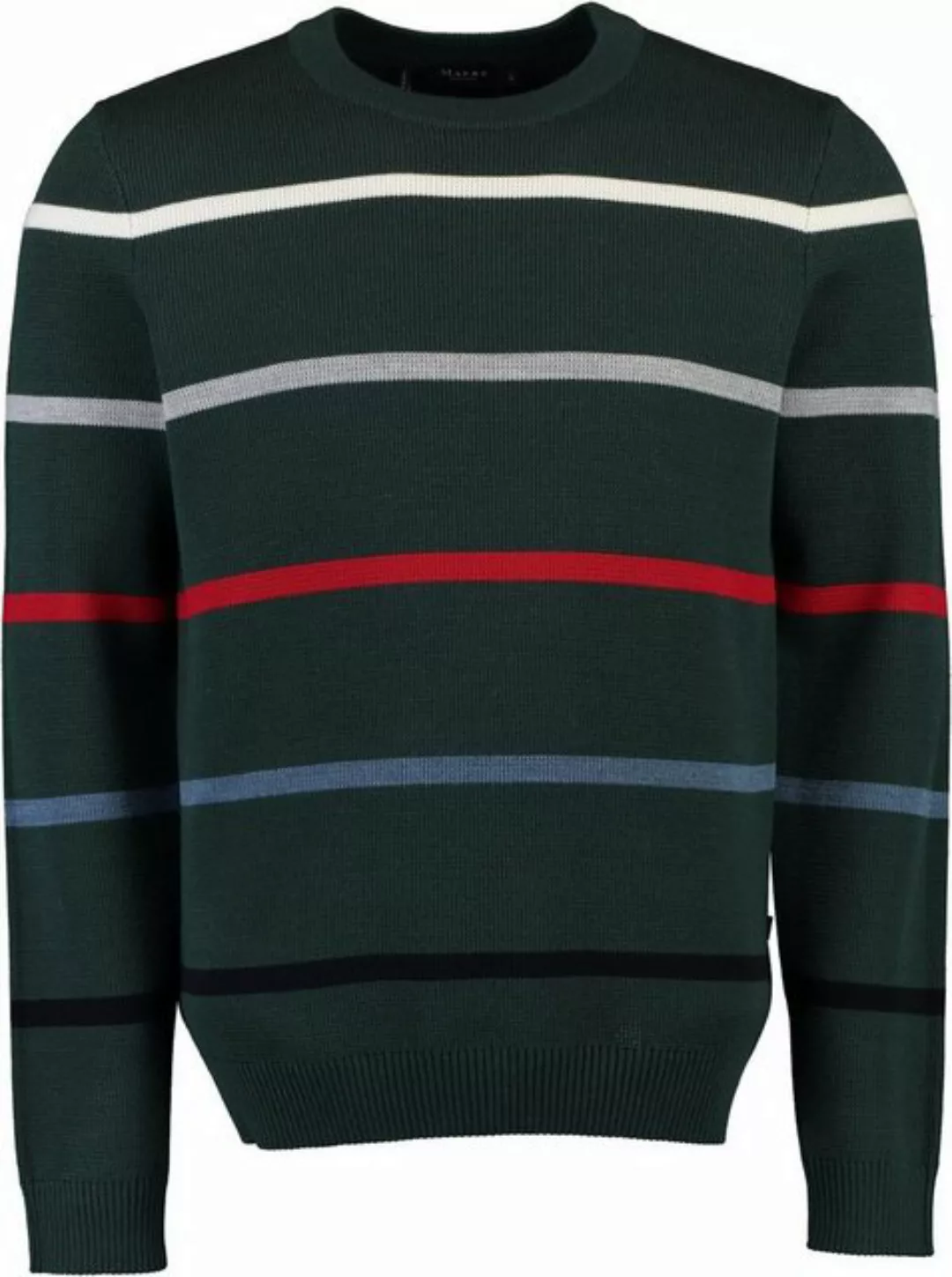MAERZ Muenchen Strickpullover MAERZ Rundhals Pullover grün gestreift günstig online kaufen
