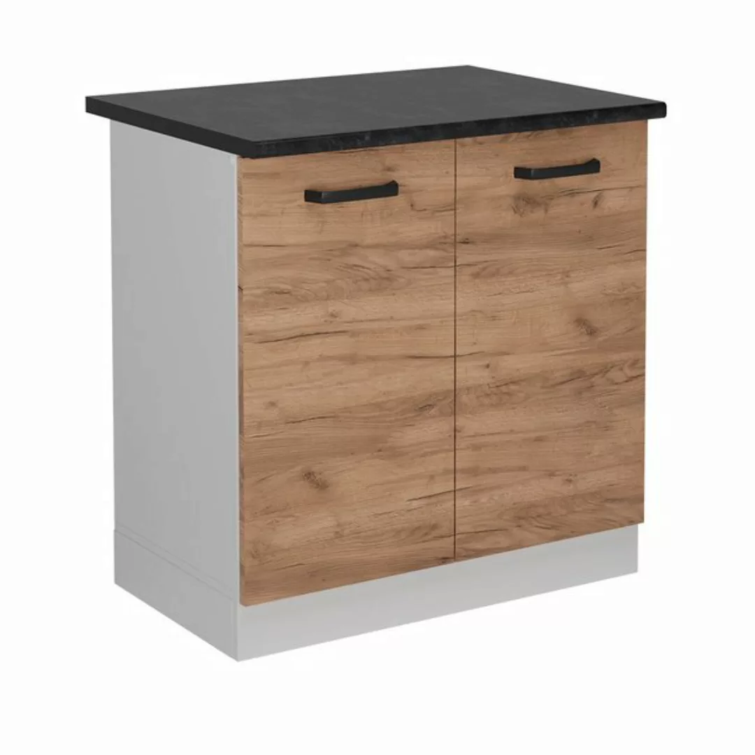 Vicco Spülenunterschrank R-Line, Goldkraft Eiche/Weiß, 80 cm AP Anthrazit günstig online kaufen