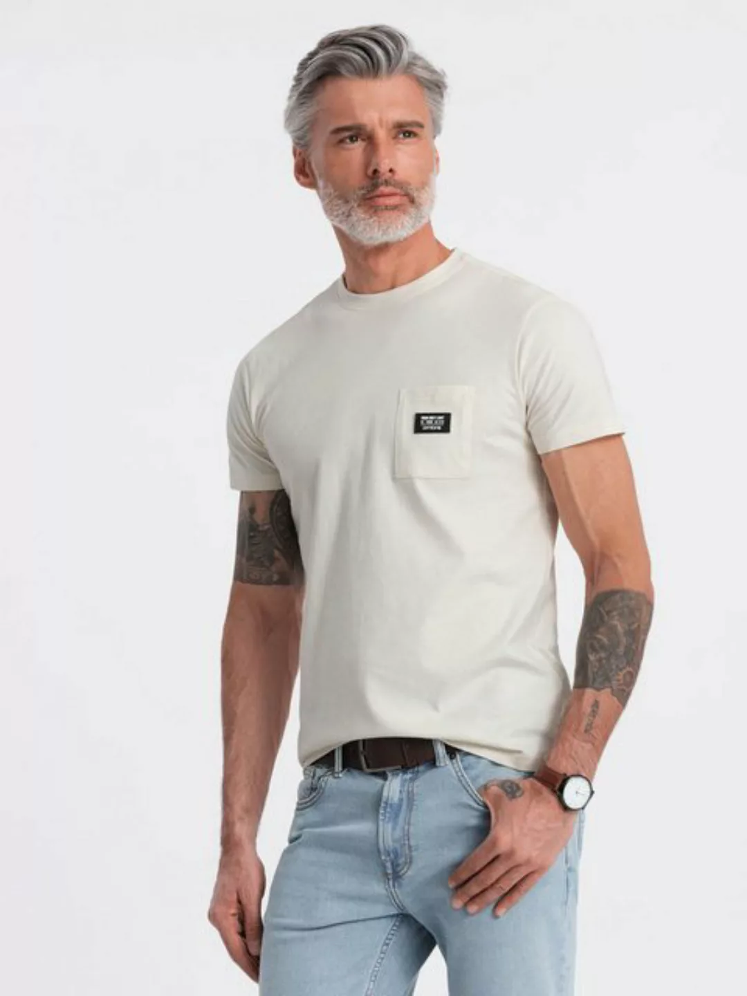 OMBRE T-Shirt Casual Herren-T-Shirt mit aufgesetzter Tasche günstig online kaufen