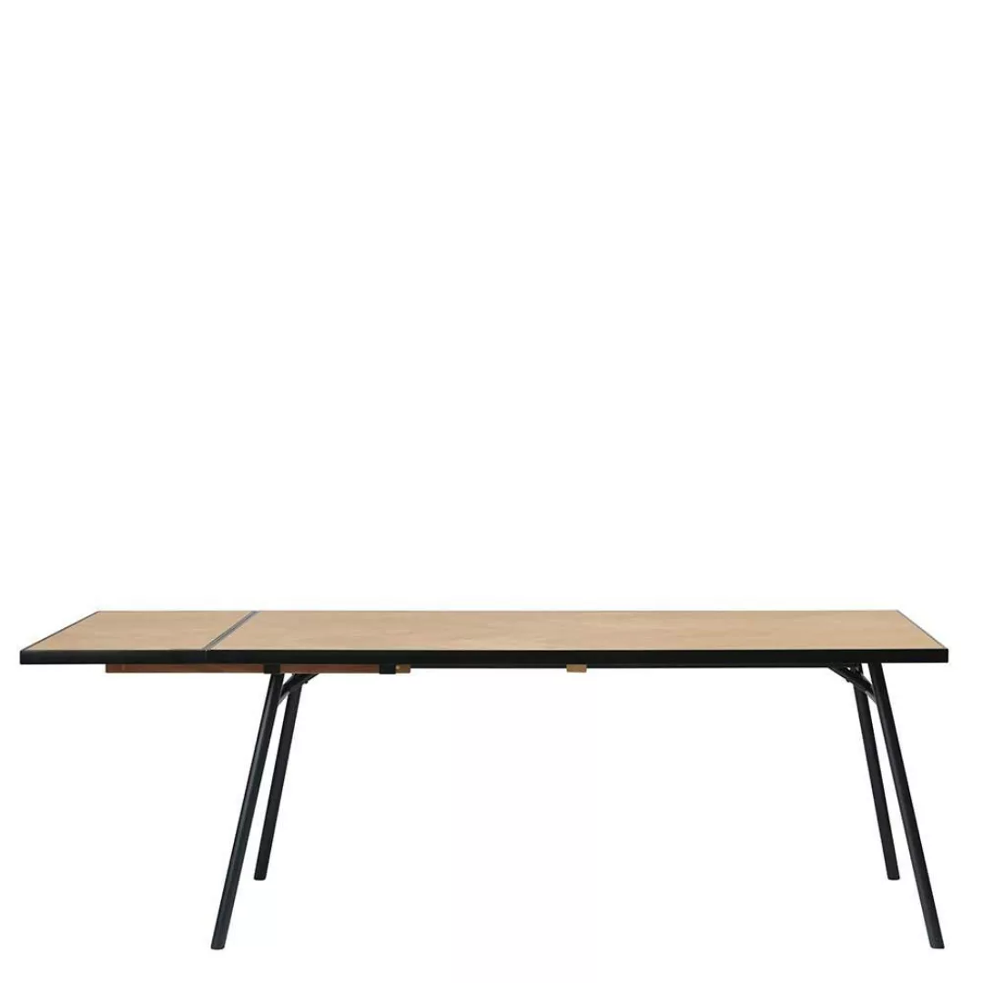 Esszimmer Tisch in Schwarz und Eiche Furnier 75 cm hoch günstig online kaufen