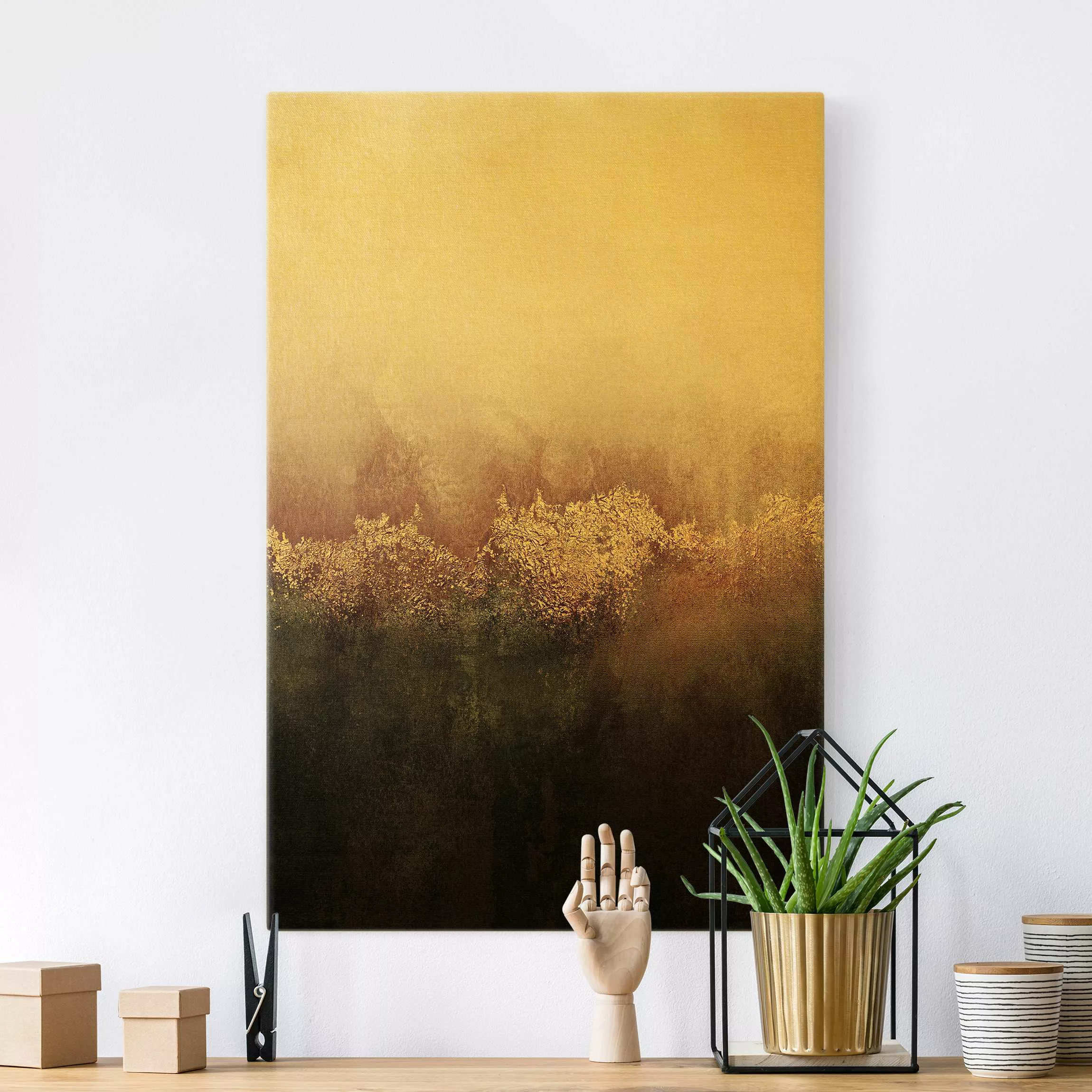 Leinwandbild Gold Goldene Dämmerung Rosa günstig online kaufen