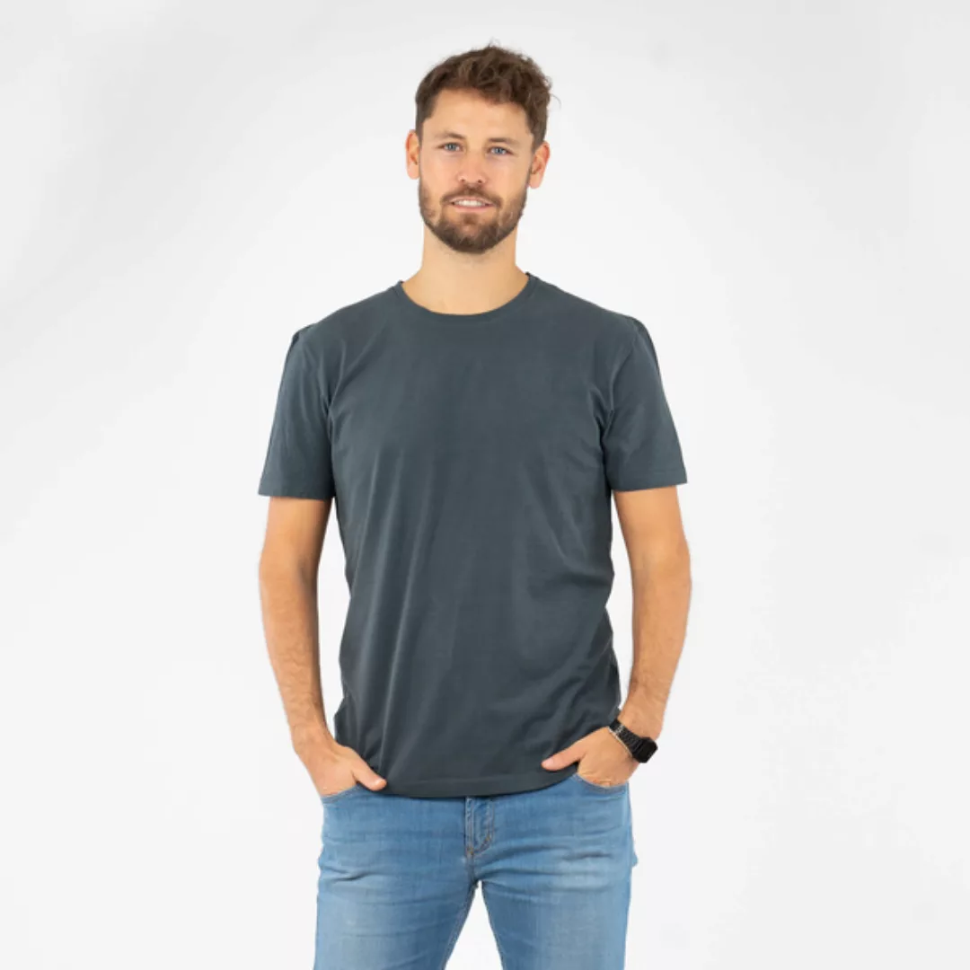 T-shirt Herren - Bio-baumwolle Extra Weich "Suave" Navy/graugrün günstig online kaufen