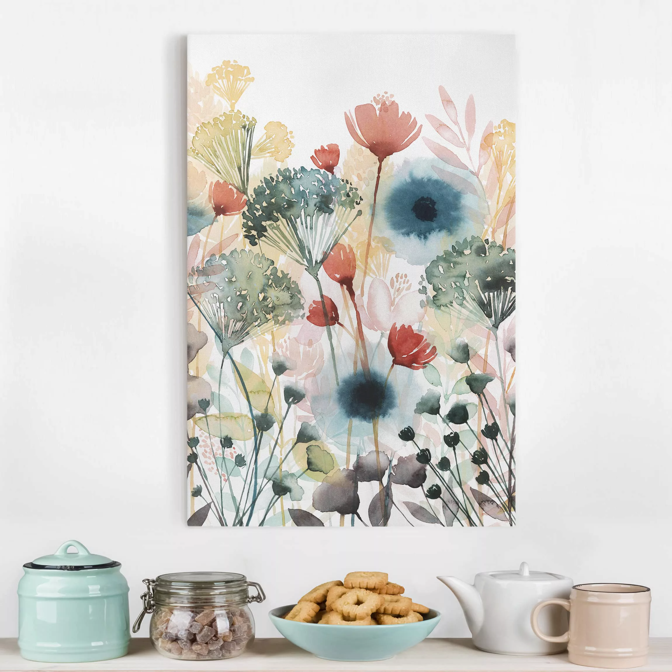 Leinwandbild Blumen - Hochformat Wildblumen im Sommer I günstig online kaufen