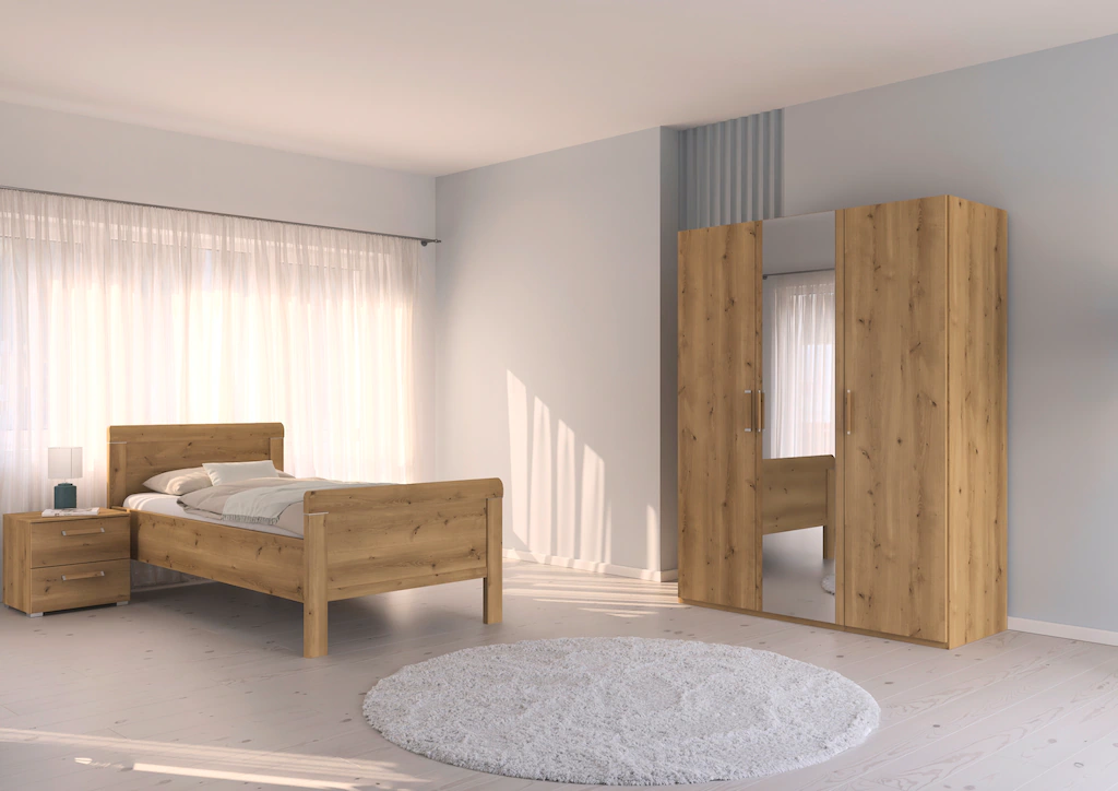 rauch Schlafzimmer-Set "Evelyn", (Set, 3 tlg.), Schrank und Bett in 2 Breit günstig online kaufen