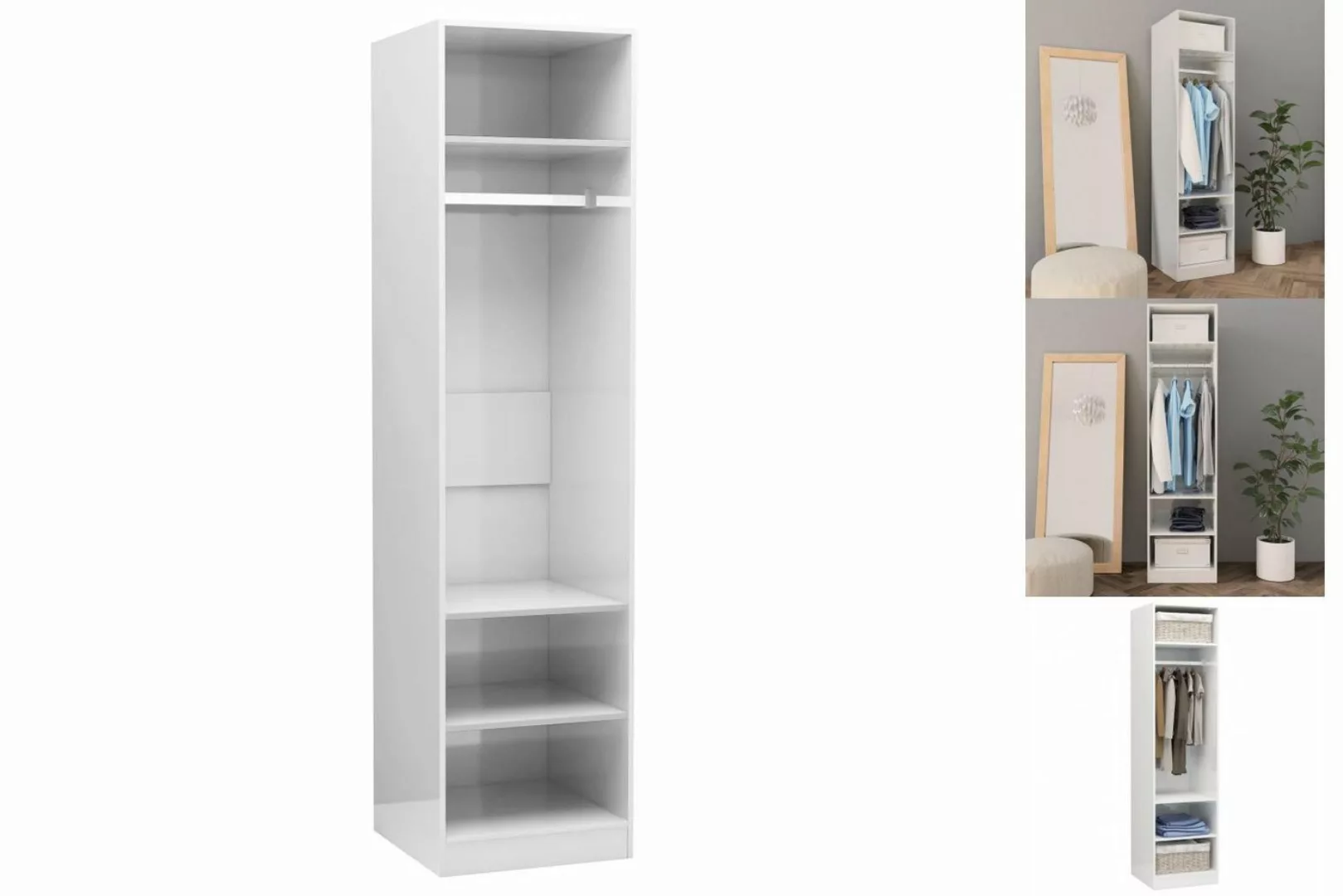 vidaXL Kleiderschrank Kleiderschrank Hochglanz-Weiß 5050200 cm Spanplatte günstig online kaufen