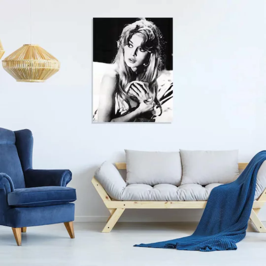 queence Acrylglasbild »Shh«, Schwarz-Weiß-Frau-Stars, Brigitte Bardot, Fine günstig online kaufen