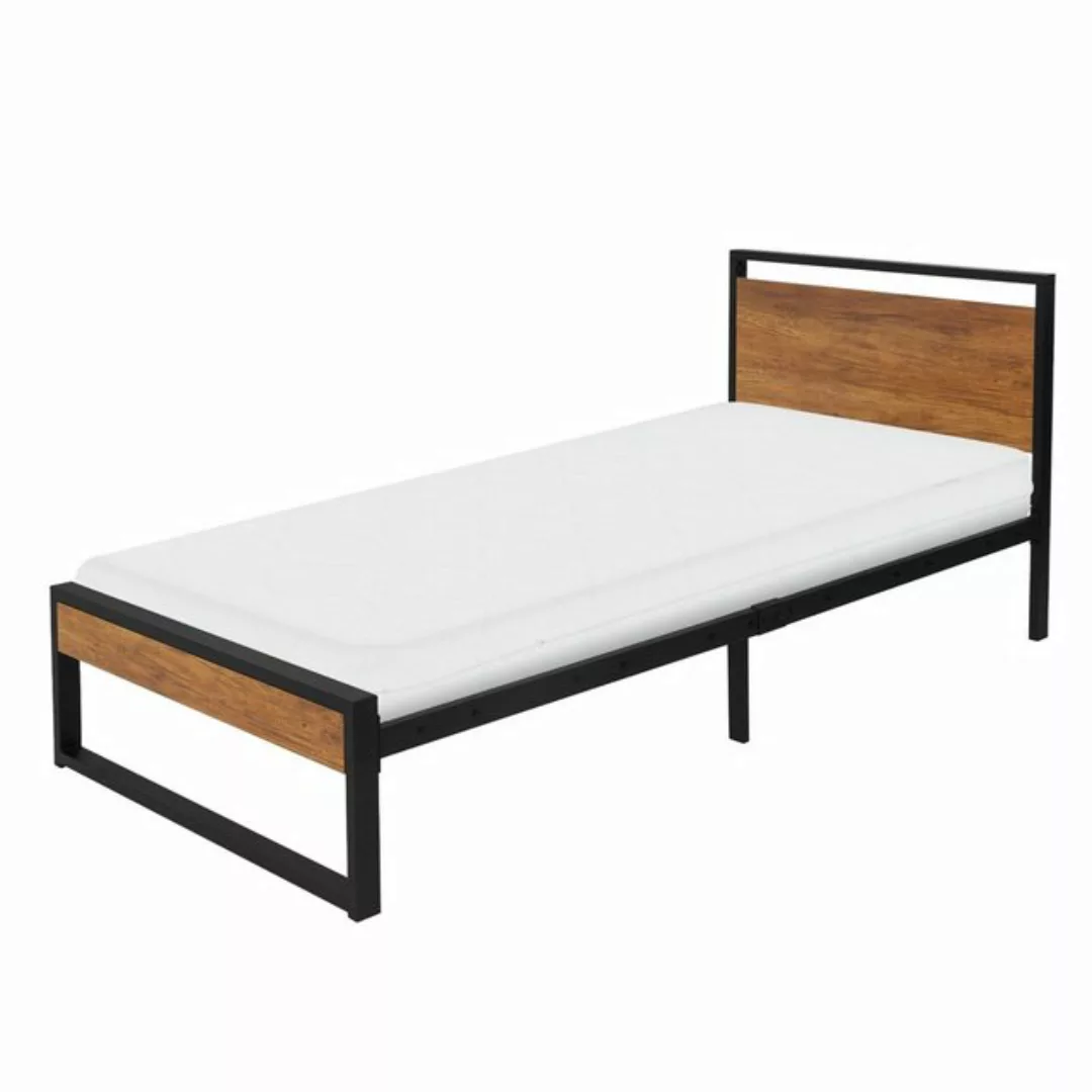 ML-DESIGN Metallbett Einzelbett Stahl mit Lattenrost inkl. Holz-Kopf- & Fuß günstig online kaufen