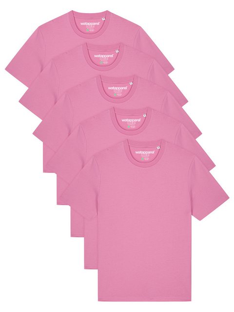 wat? Apparel T-Shirt 5er Multipack Bio Basic T-Shirt Bubble Pink günstig online kaufen