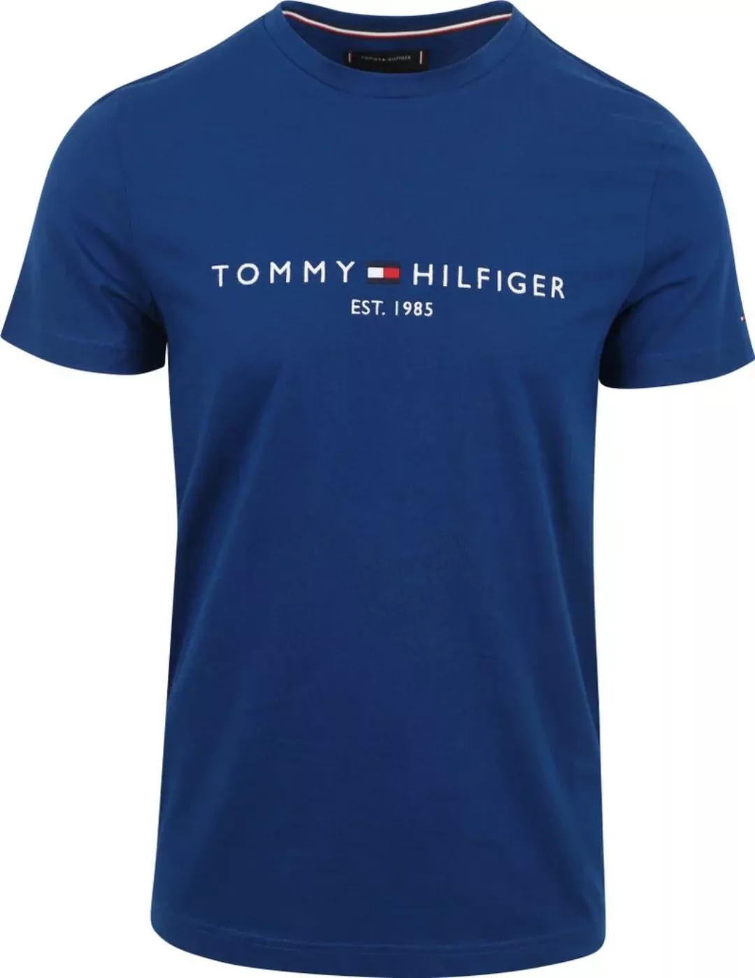 Tommy Hilfiger T-shirt Logo Mittelblau - Größe L günstig online kaufen