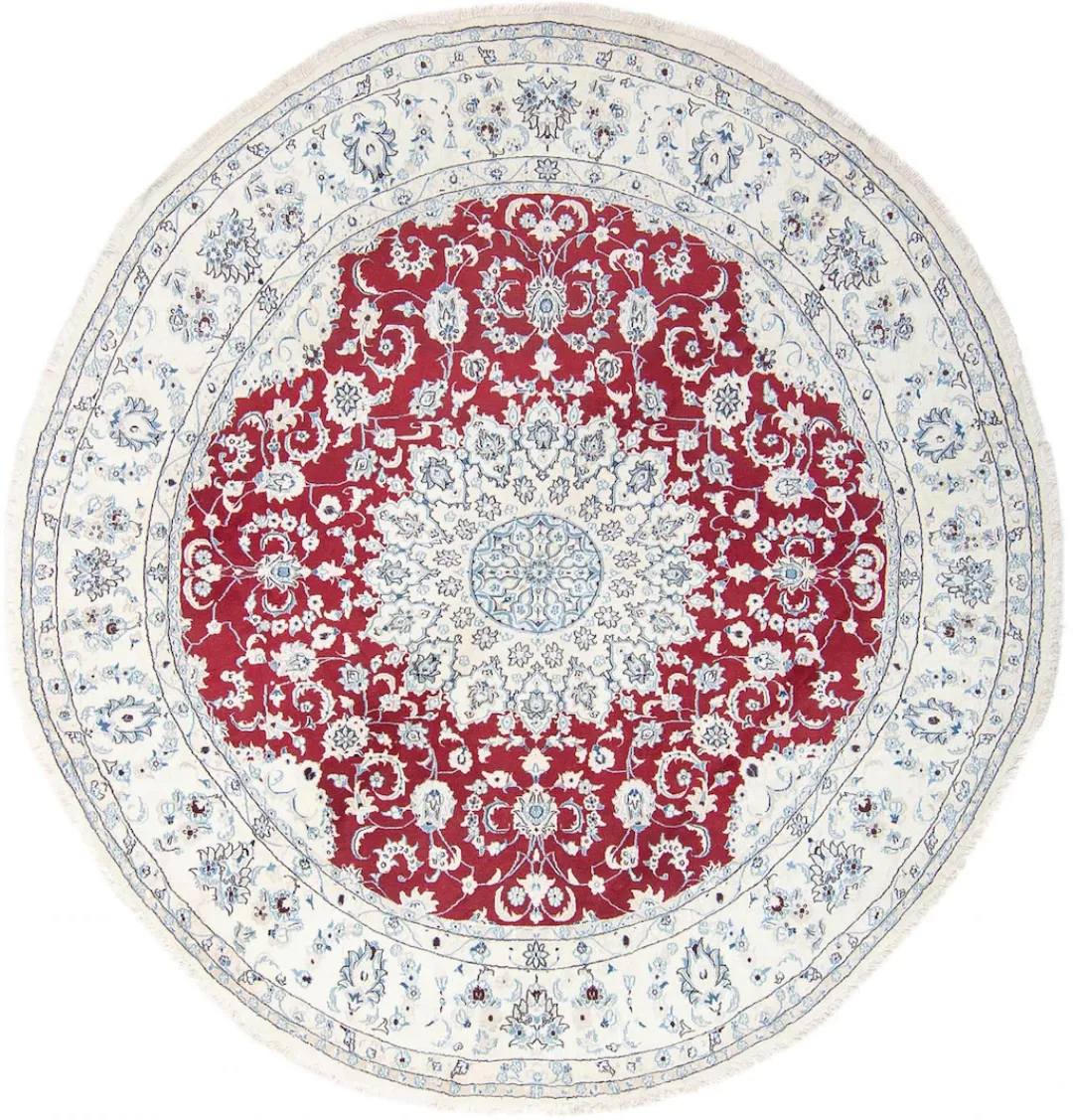 morgenland Wollteppich »Nain Medaillon Rosso scuro 247 x 247 cm«, rund, Uni günstig online kaufen