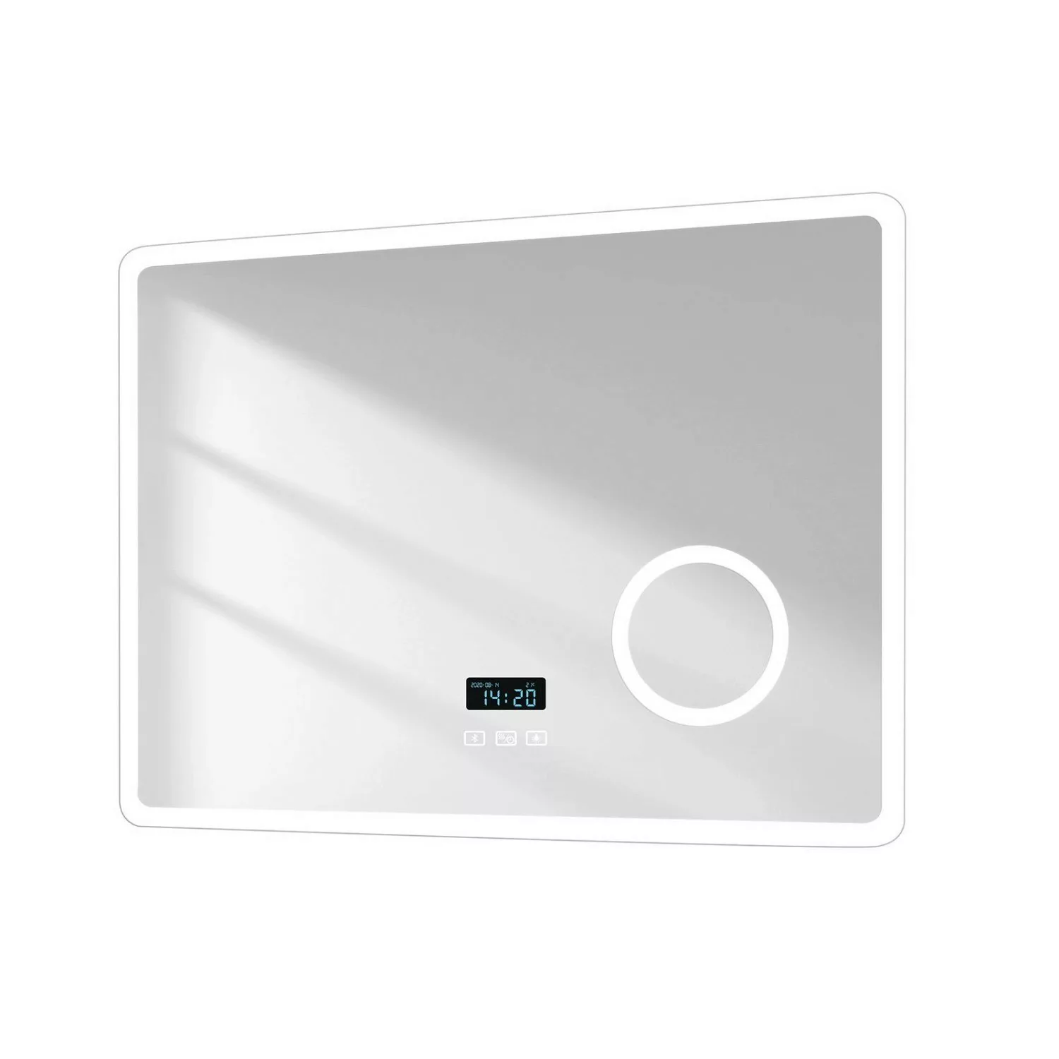 Emke Badspiegel mit 3-fache Vergrößerung 80 x 60 cm Bluetooth LED Spiegel m günstig online kaufen