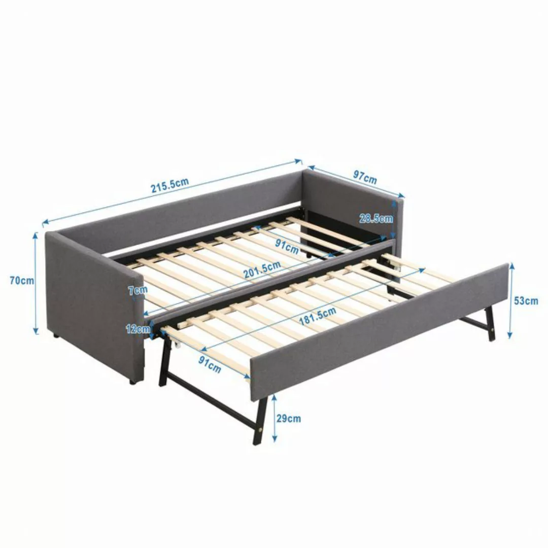 REDOM Daybett Schlafsofa Tagesbett, mit klappbaren und hochklappbaren Metal günstig online kaufen