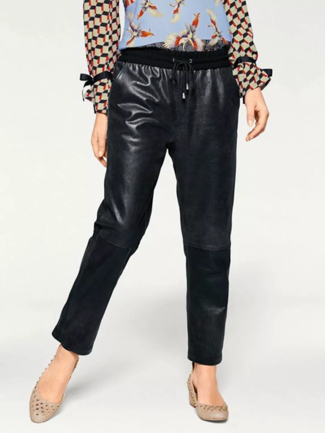 heine Jerseyhose Leder-Jogpants Innenbeinlänge ca. 68 cm günstig online kaufen
