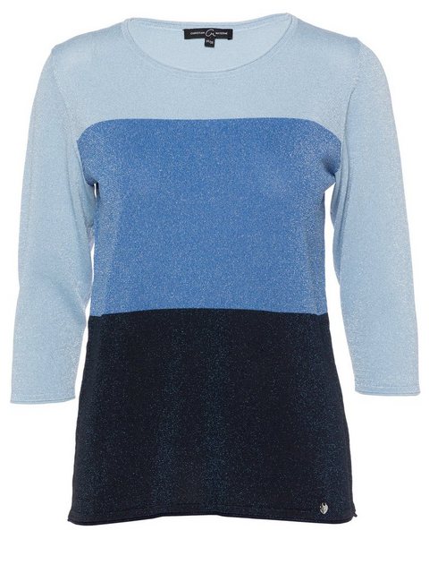 Christian Materne 3/4-Arm-Shirt Feinstrickpullover koerpernah mit Lurexbloc günstig online kaufen