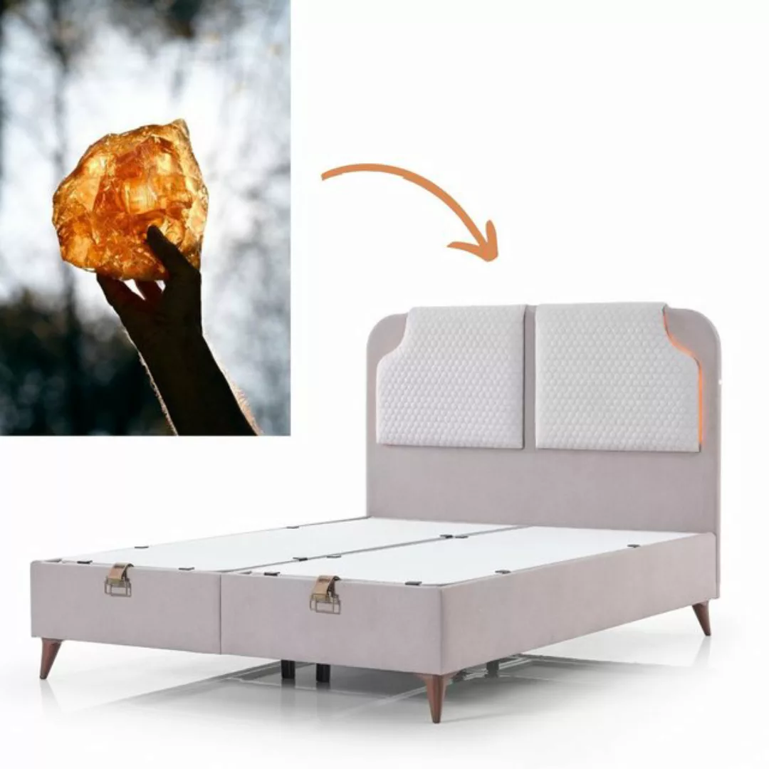 gowoll Boxspringbett Bett 160x200 mit Bettkasten und Matratze Led inkl. Kop günstig online kaufen