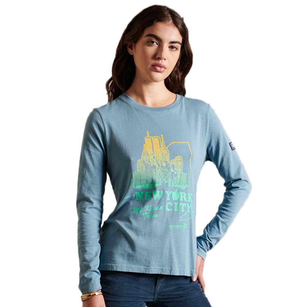 Superdry Boho Graphic Langarm-t-shirt S Pottery Blue günstig online kaufen