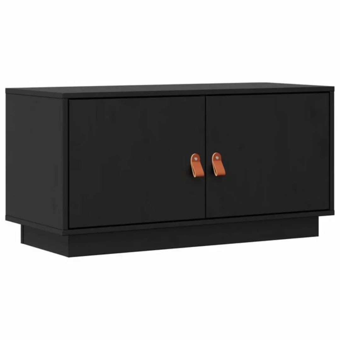 vidaXL TV-Schrank TV-Schrank Schwarz 80x34x40 cm Massivholz Kiefer (1-St) günstig online kaufen