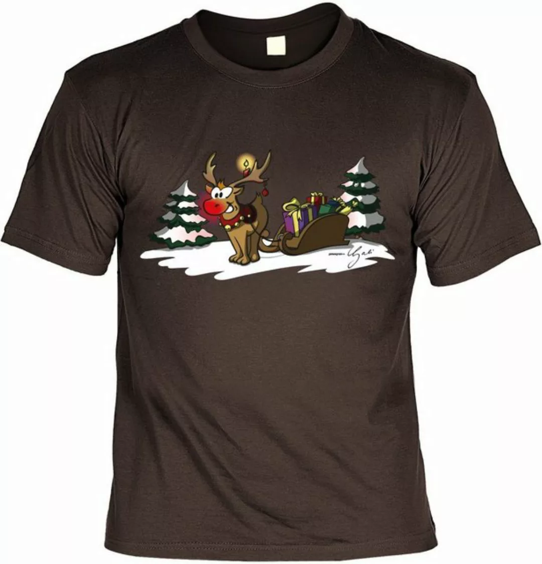 Tini - Shirts Print-Shirt T-Shirt Weihnachten Comic : Rentier mit Schlitten günstig online kaufen