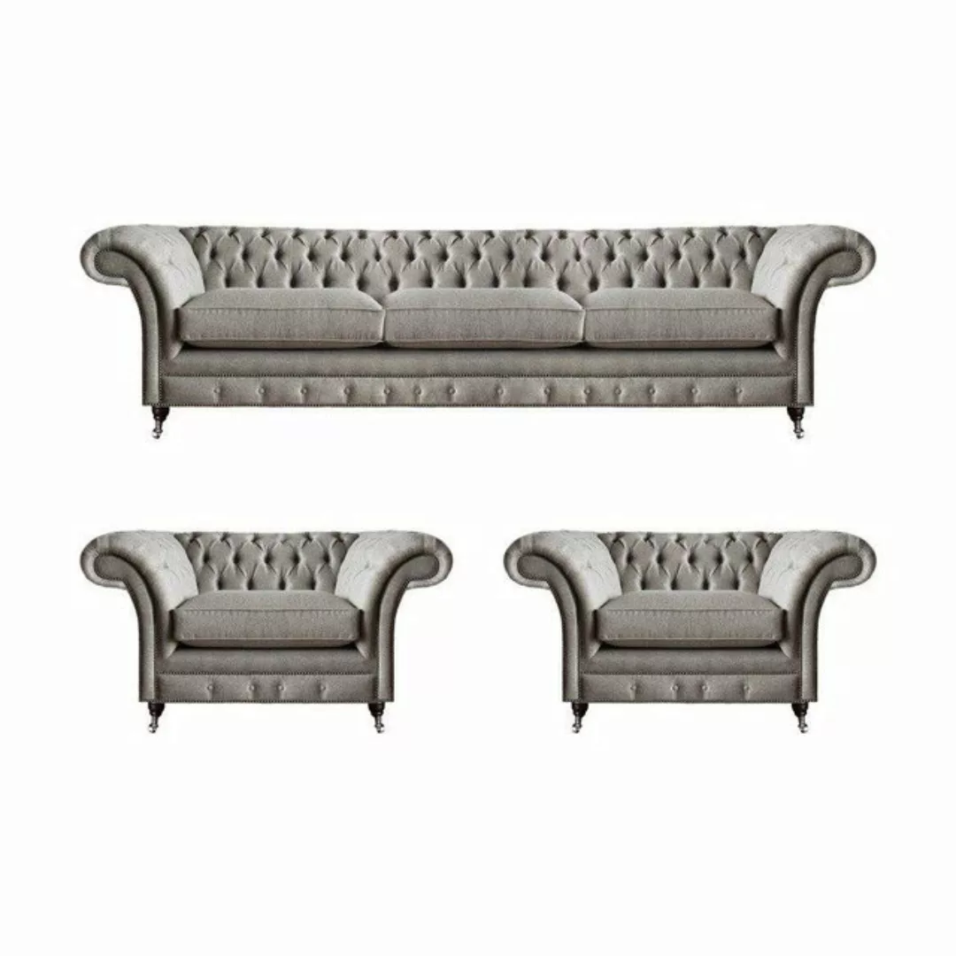 JVmoebel Chesterfield-Sofa Luxus Modern Sofa Set Komplett 3tlg Polstersofas günstig online kaufen