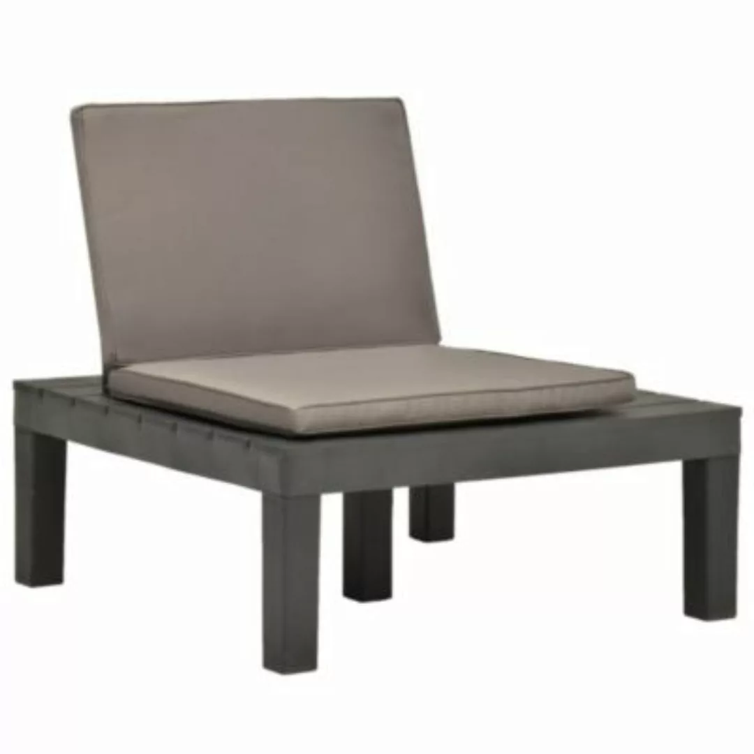 Garten-lounge-stuhl Mit Sitzpolster Kunststoff Anthrazit günstig online kaufen