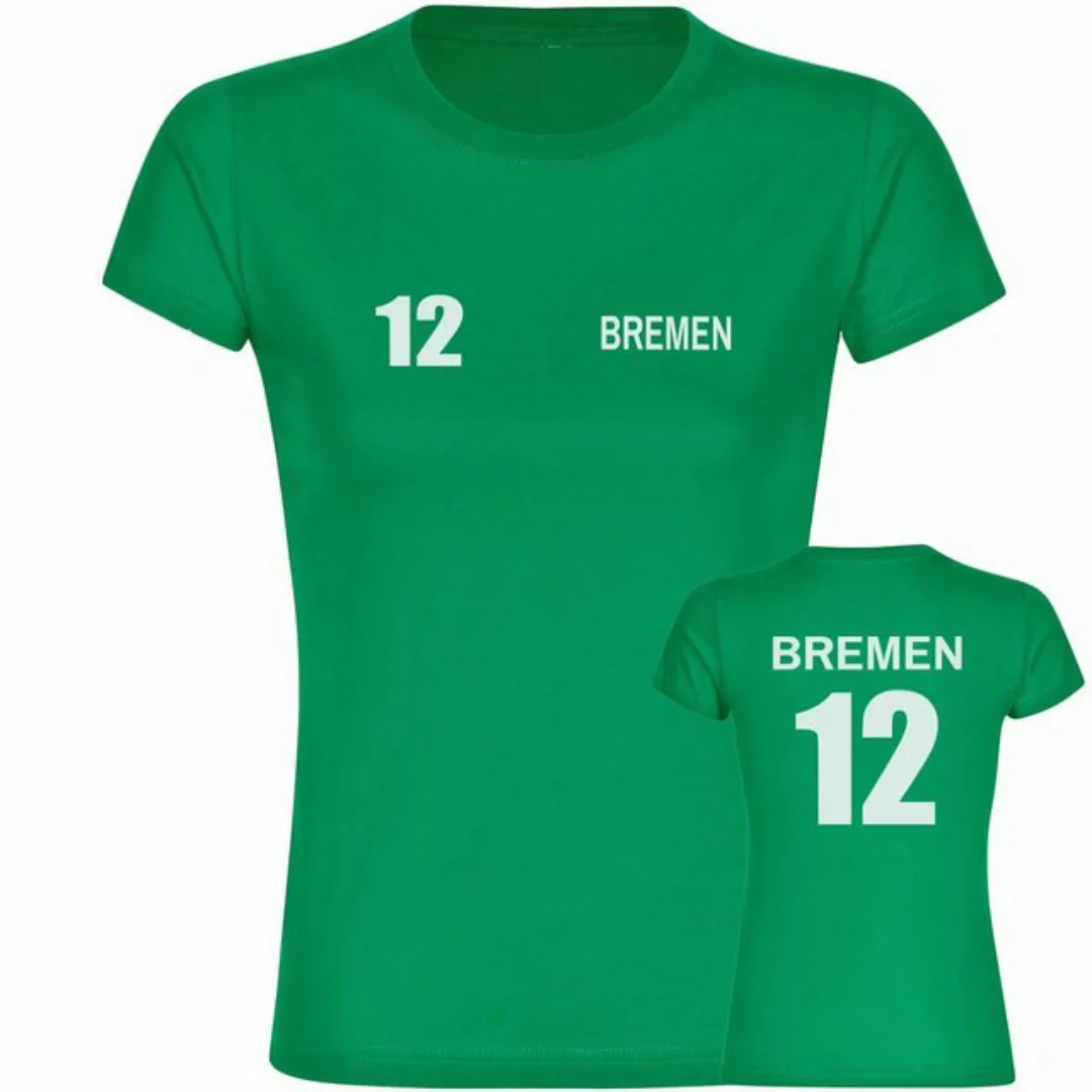 multifanshop T-Shirt Damen Bremen - Trikot 12 - Frauen Shirt Fanartikel günstig online kaufen