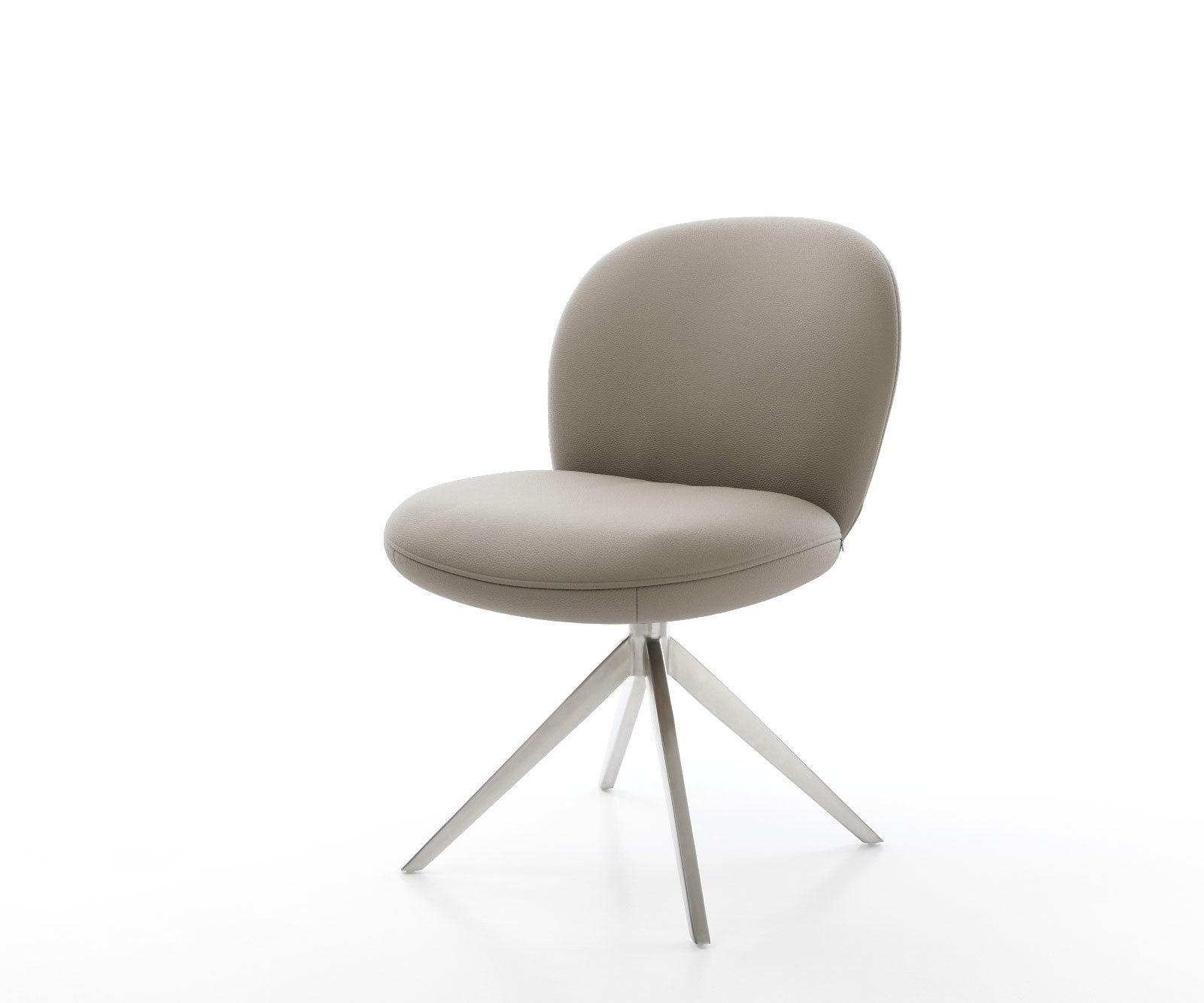 Drehstuhl Nube-Flex Echt-Leder Schlamm Kreuzgestell breit Edelstahl 360° dr günstig online kaufen