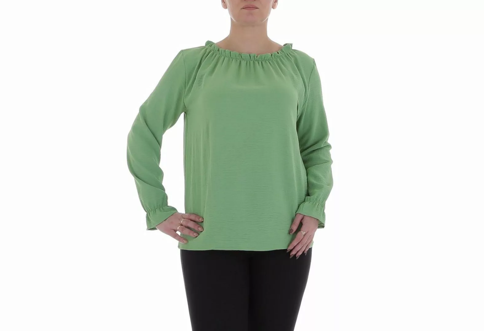 Ital-Design Langarmbluse Damen Elegant (85915872) Bluse in Grün günstig online kaufen