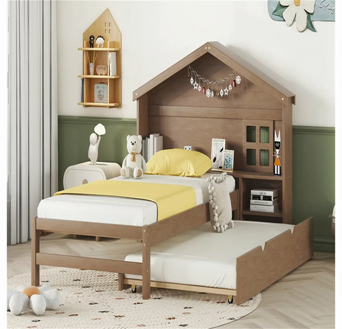 XDeer Kinderbett 90*200cm hausförmiges Kinderbett, flaches Bett, kleine, Fe günstig online kaufen