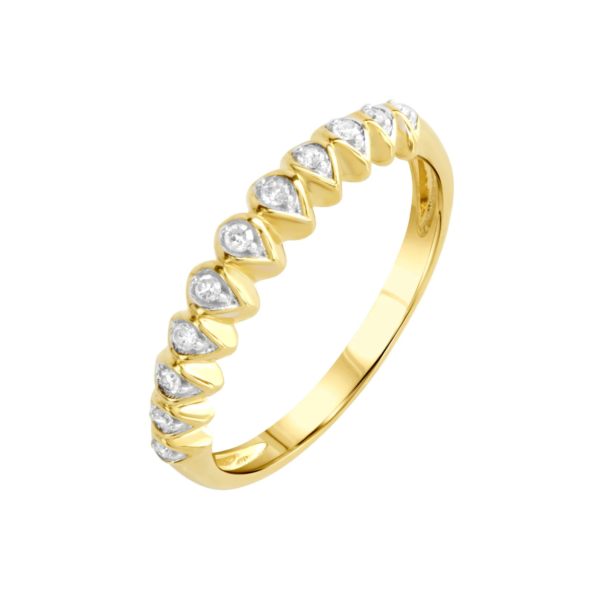 Diamonds by Ellen K. Fingerring "375 Gold gelb zweifarbig Diamant 0,1ct." günstig online kaufen