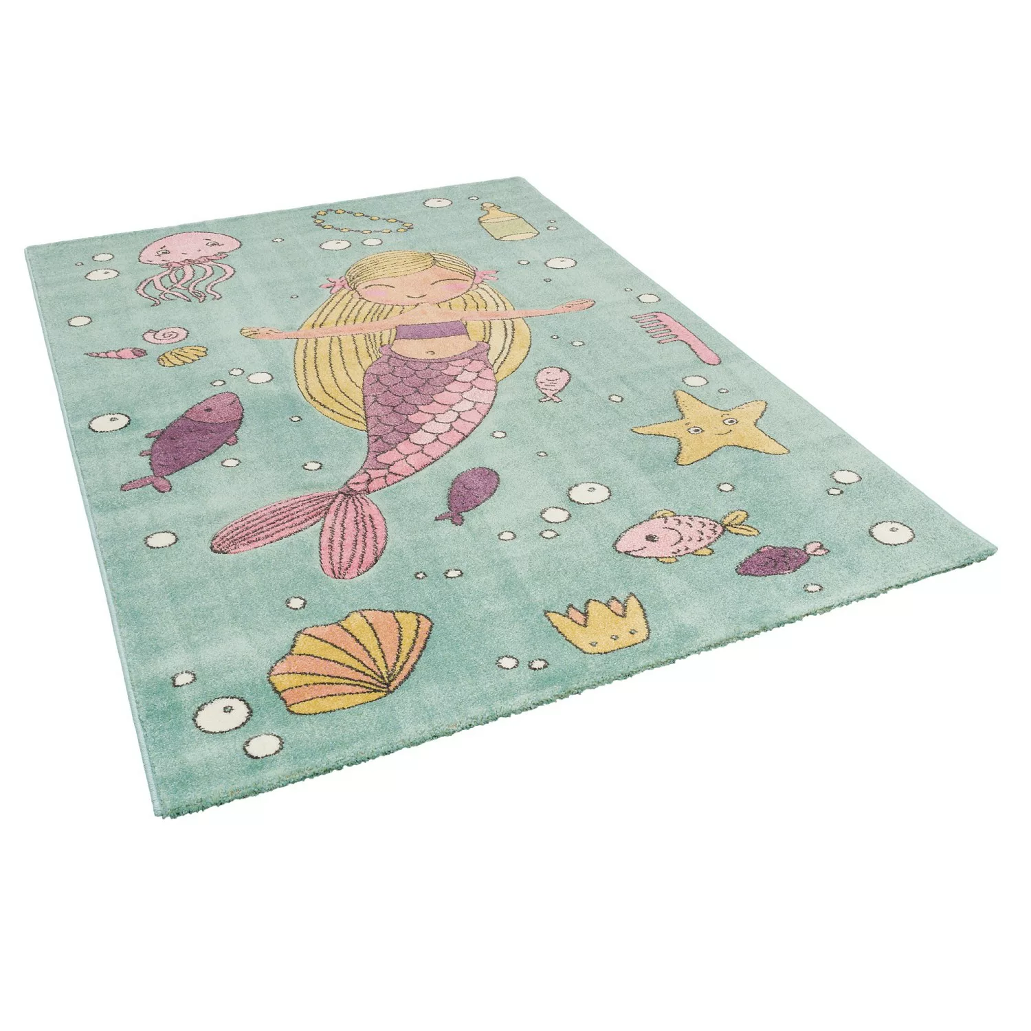 Pergamon Kinder Teppich Maui Kids Meerjungfrau Pastell Mintgrün 200x290cm günstig online kaufen