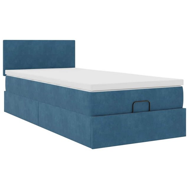 vidaXL Bett Ottoman-Bett mit Matratze Dunkelblau 80x200 cm Samt günstig online kaufen